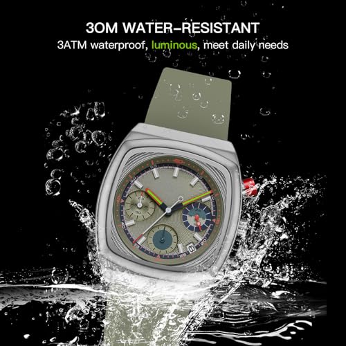 Image of CILOA Mens Watches Chronograph Stainless Steel Waterproof Date Analog Business Fashion Wristwatch for Men