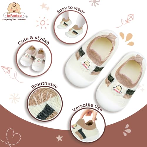 Image of Infantso Nano Stripe Anti-Skid Cotton Baby Socks Shoes