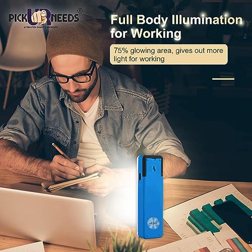 Image of Pick Ur Needs Rechargeable Home Emergency Tube +10 SMD LED Floor Lantern Lamp Light (Dark Blue)