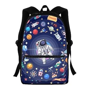Morbuy Mochilas Escolares Niños, Mochila Infantil Mochila Escolar con Dibujos animados Astronauta Impresión para Niña Niño con Bolsillos para Colegio Viajes Deportes