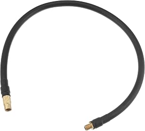 X AUTOHAUX 50cm Threaded Tire Inflator Extension Hose Chuck Adapter Air Pump Tube Tire Valve Pipe for Car Truck Bike MTB Copper Rubber Black Copper Tone