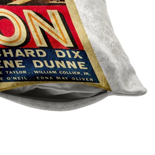 Coussin similicuir blanc 40x40 cm avec affiche de film rétro Cimarron - 4