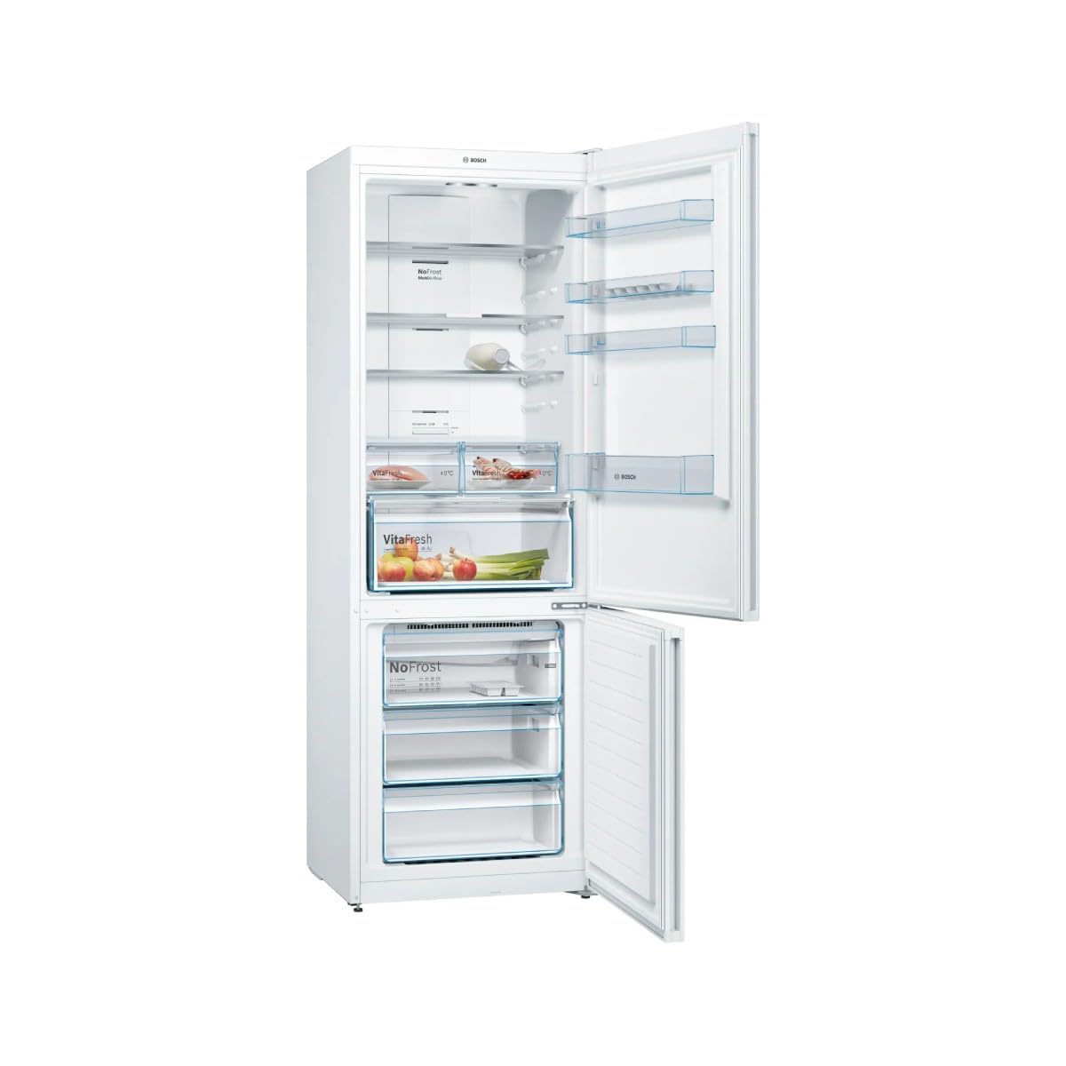 Bosch - Freistehender Kombi-Kühlschrank Serie 4 XXL Total NoFrost weiß KGN493IDA