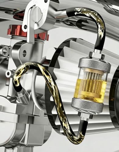 Image of 1 /4 inch Universal Fuel Filter, 8mm Inline Fuel Filter with Clear View for Motorcycle ATV Dirt bike Classic bikes and Small gasoline Engines