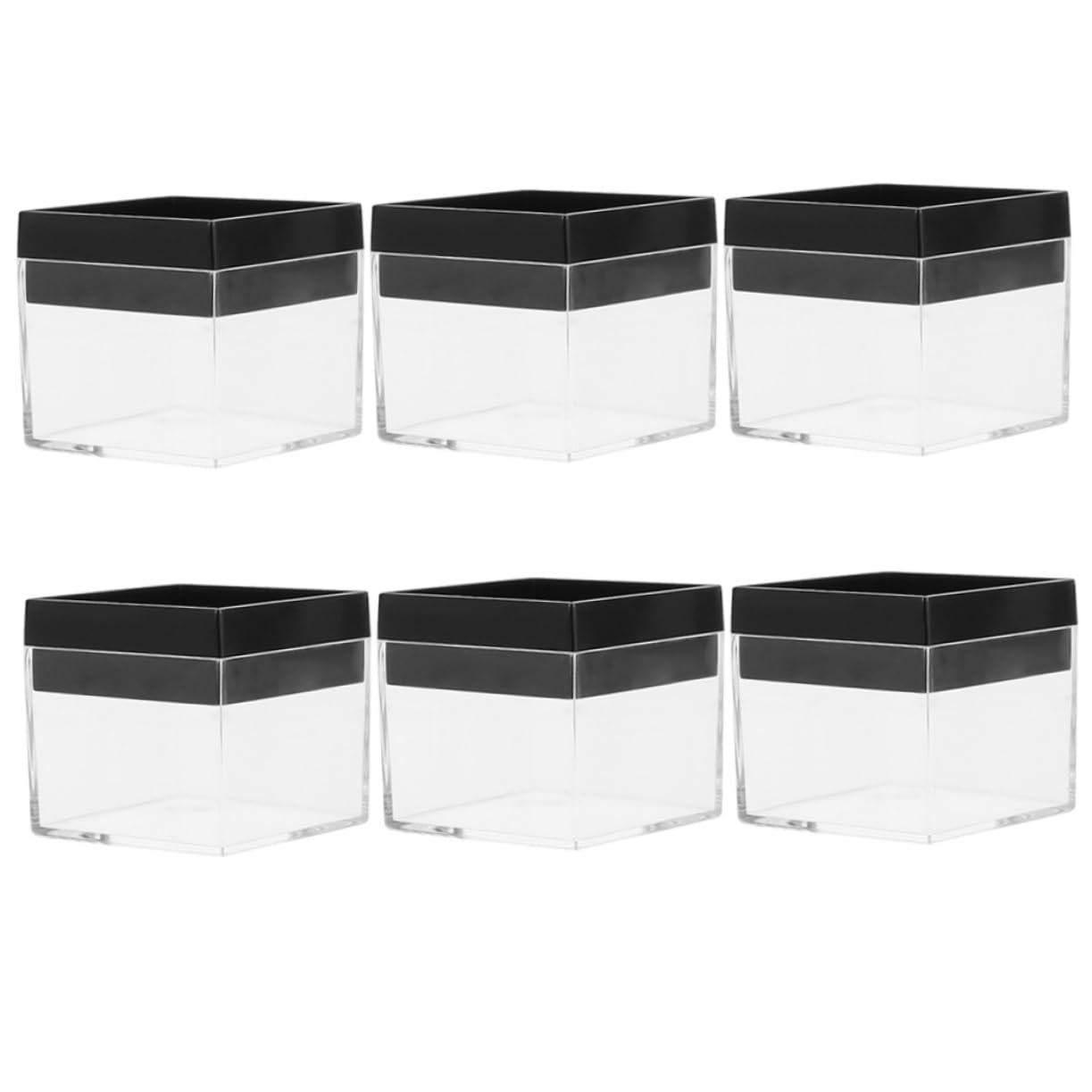 NOLITOY Square Mineral Specimen Storage Boxes 6 Pack Plastic Display Cases Smooth Surface and Elegant Design