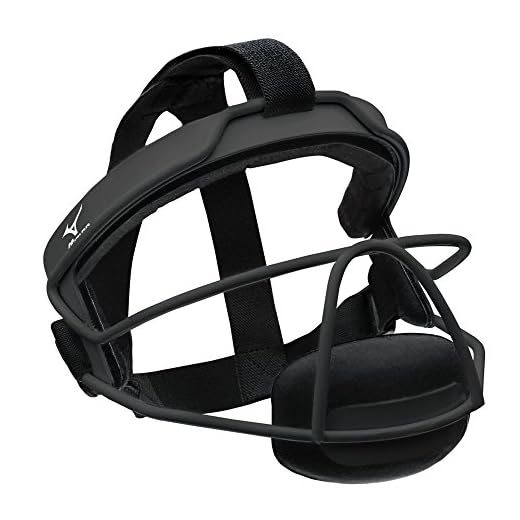 Mizuno Fielders Mask, Black, Wire Fastpitch Softball Fielder's Mask L/XL