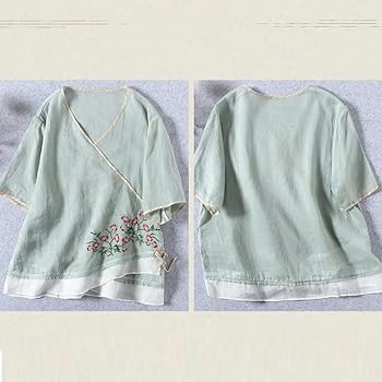 LIXINGHEITANG Summer Embroidery Short Sleeve Shirt Ladies