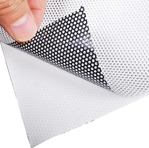 Moyishi Rollo de vinilo negro perforado unidireccional para privacidad para ventana, adhesivo electrostático (2 lados de 24 x 78 pulgadas)