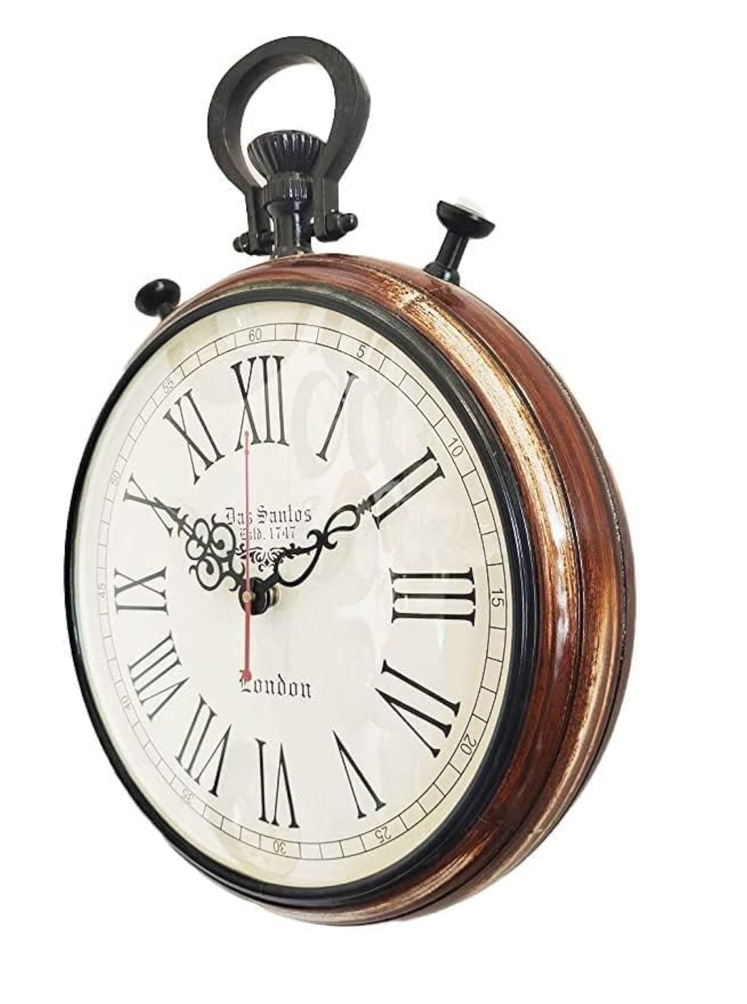 Vintage Pocket Watch Style Wall Clock, Classic Design