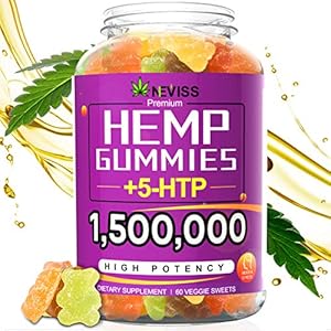 Hemp Gummiés 1,500,000 with 5-HTP, 100% Natural Organic Hemp Gummiés Bears Made in USA, 60cts