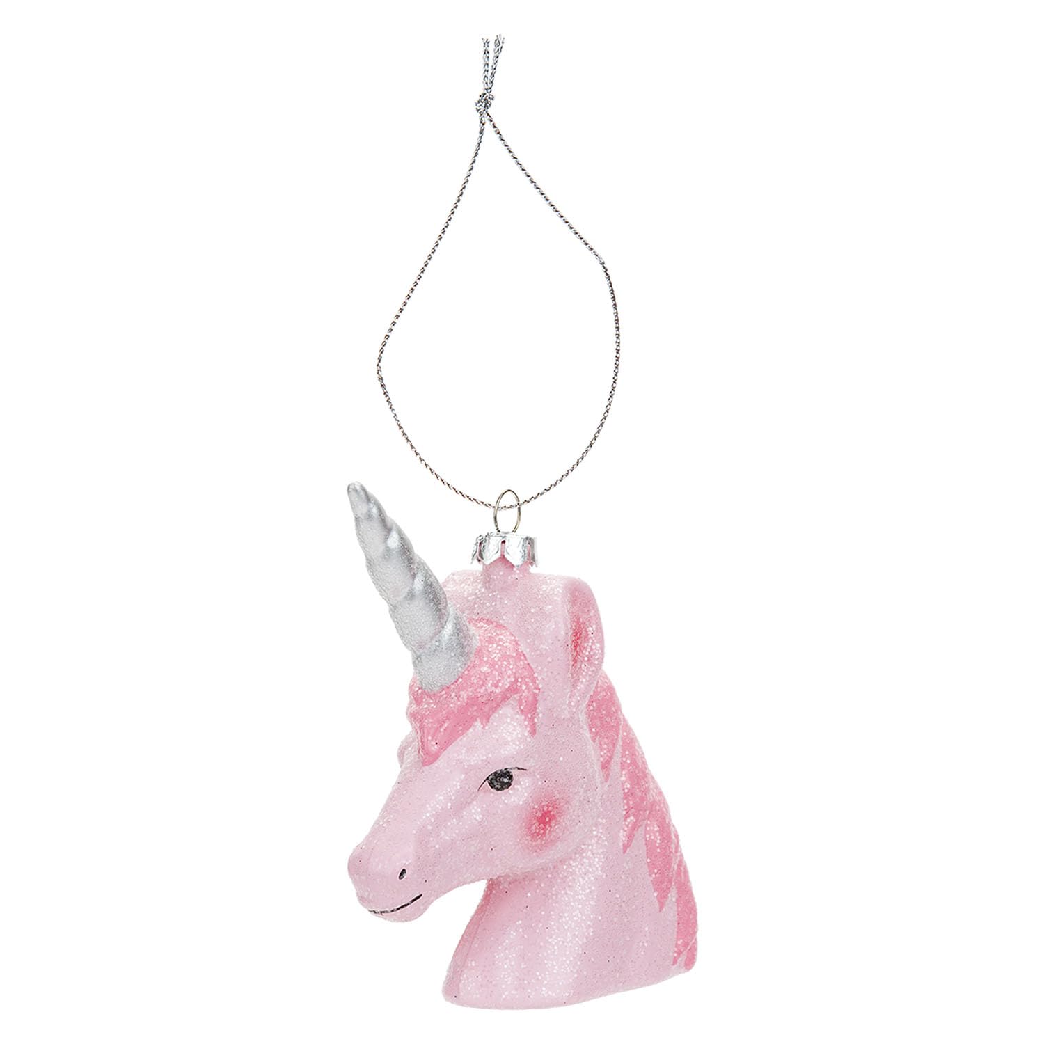 VFM e-Store - Christmas Tree Decoration Glitter Unicorn Ornament X 1 Stocking Filler Xmas Present Celebration Festive Winter Ornaments - 13cm X 9cm X 4cm Unicorn