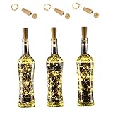 AnSaw 充電式ワインボトルストリングライト 3個パック USB電源 20LED ボトルコルクライト 星空 妖精 ホーム トゥインクル コルク型 装飾ライト パーティー クリスマス ハロウィン 結婚式用 (ウォームホワイト)