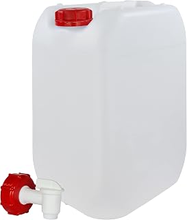 Garrafa con Grifo 20 litros. Apta para uso alimentario. Boca ancha. Idónea como depósito de agua potable. Resistente a químicos. (1 Unidad).