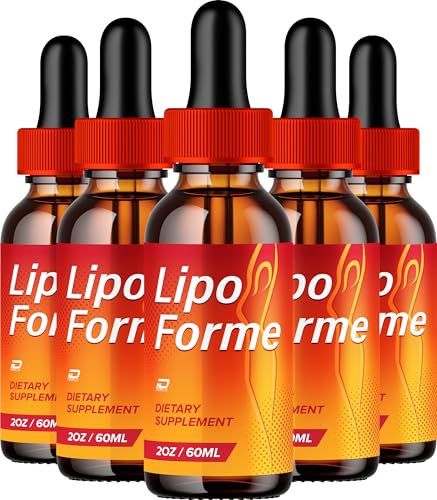 Lipo Forme Drops Natural Liquid Dietary Blend for Daily Health Support (5 Bottle - 5 Month Supply)