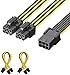 Produktbild J&D 2er Pack 6 Pin Weiblich auf Dual 6 Pin Männlich PCI Express (PCIe) Grafikkarte PCI Express Splitter Kabel - 20cm