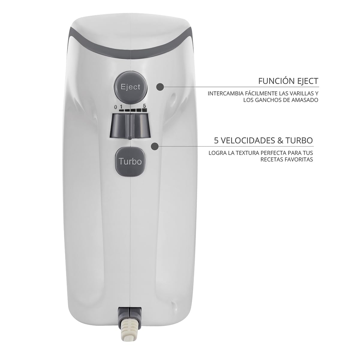 TM Electron TMPBA112 - Batidora Amasadora para repostería con bol 2.5 L y tapa antisalpicadura, 450 W