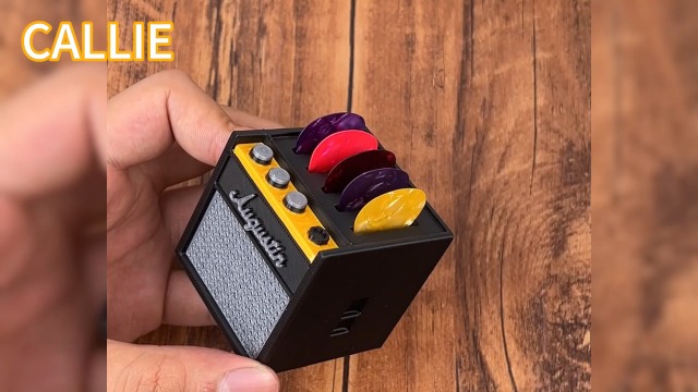 Gitaar plectrum houder, gitaar plectrum opbergdoos, gitaar plectrum case, afdrukken gitaar plectrum, Amp Speaker stijl gitaar plectrums Container, Gitaar Pick Collection vitrine, Meerkleurig