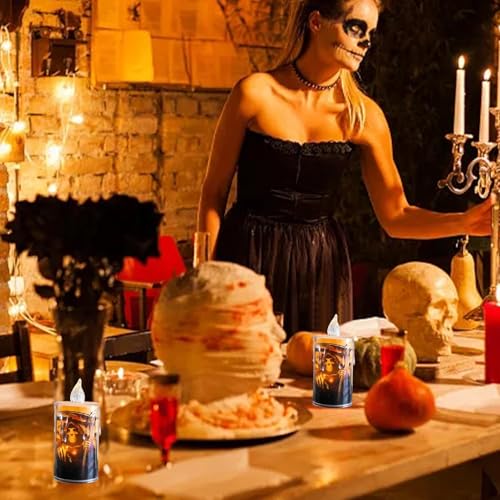 Velas de Halloween con parpadeo electrónico y estructura duradera sin envejecimiento 7