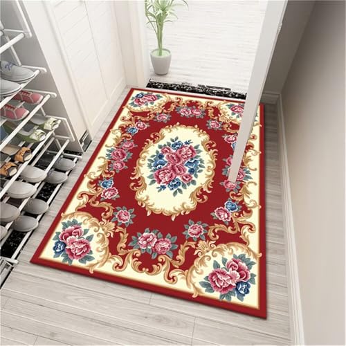RUGMRZ Modernos para Salón Alfombras Pasillos Estilo Retro Rojo Lavable Gordas 180X250CM