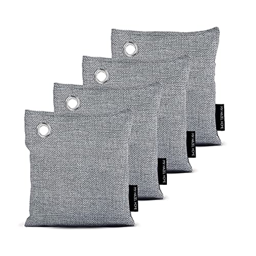Bamboo Charcoal Air Purifying Bag 4 Pack 200g - Activated Charcoal Bags Odor Absorber and Eliminator - Natural Fresh Home Deodorizer and Air Purifier - Moisture Absorber - Activated Bamboo Freshener for Closet and PetΓΒ Bamboo Charcoal Air Purifying Bag 4 Pack 200g - Activated Charcoal Bags Odor Absorber and Eliminator - Natural Fresh Home Deodorizer and Air Purifier - Moisture Absorber - Activated Bamboo Freshener for Closet and PetΓΒ