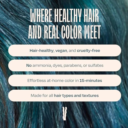 Image of Overtone Semi Permanent Hair Color Conditioner, Smoky Sapphire, 8 oz, Nourishing, Damage-Free, Color Depositing Mask for All Hair Types with Shea Butter & Coconut Oil, Vegan & Cruelty-Free
