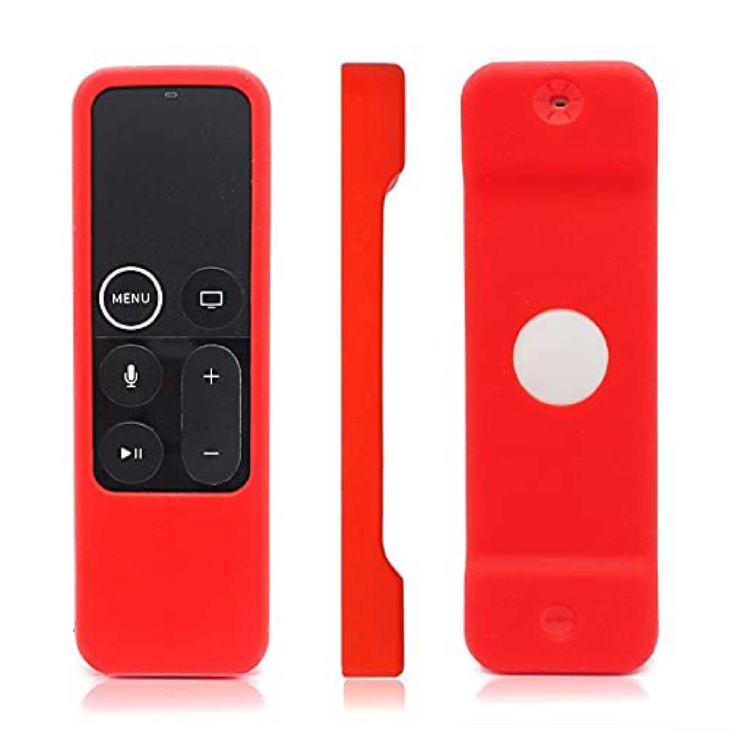 SOLDOUT Silicone Protective Case Cover Skin Waterproof Dust Cover Compatible with Apple TV 4 Remote Control (Red)