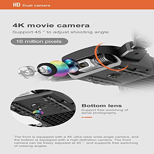 ZHCJH Drohne 4K Ultra-Clear Front/Boden Dual Kamera Variables Objektiv HD-Bildübertragung Große modulare Batterie Gesten… – Bild 4
