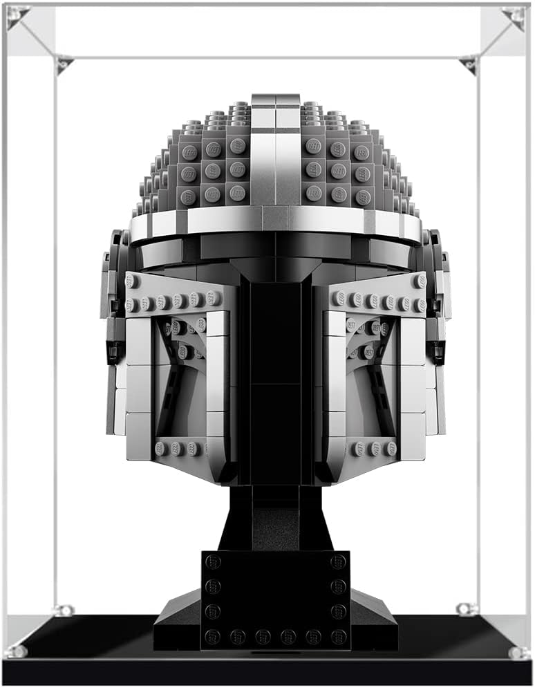 SEGNO Vitrina de acrílico para exhibición, compatible con casco mandaloriano Lego 75328 (sin modelo Lego).