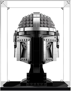 MAYS Acrylic Display Case for Lego 75328 The Mandalorian Helmet, (20 x 20 x 25cm, 2MM), Dustproof Display Box Showcase Compatible with Lego 75328 (Not Include The Lego Model)
