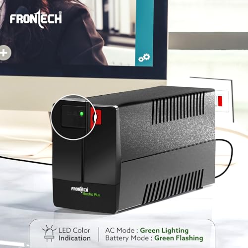 FRONTECH UPS Electra Plus 600VA/360W, Uninterrupted Power Supply System, Maintenance Free Battery, LED Indicator, Power Backup & Protection for... - Image 5