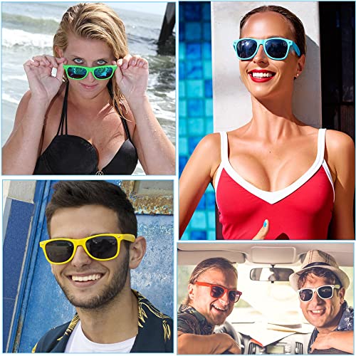Unning 8 Pack Neon Sunglasses Bulk Retro 80S Colorful Sunglasses Set Party Favors For Adults Men And Women #TOP1