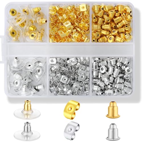 Hypoallergenic Metal Earring Backs - 170 Pcs