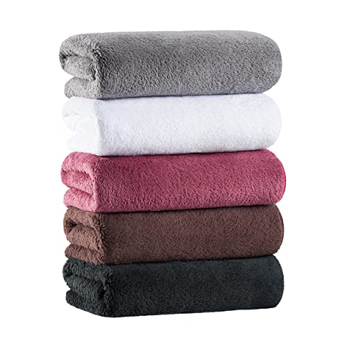 Image of Arkwright Microfiber Coral Fleece Salon Towels - Pack of 10 - Bleach Safe Resistant, Absorbent Hair Drying Towel Set, Perfect for Resort, Hotel, and Spa, 16 x 27 in, Black