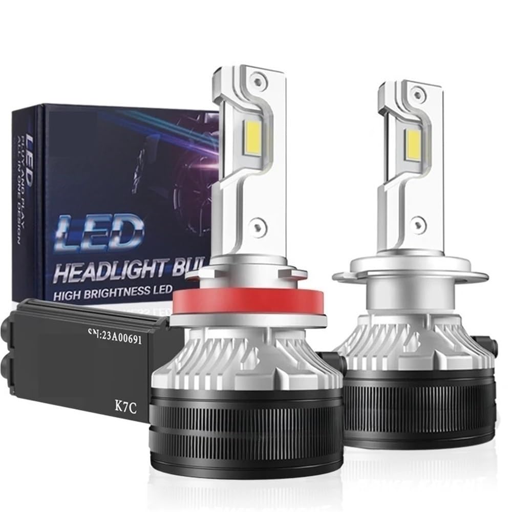 K7C 4300K ​​H7 H4 H11 Lampa LED 3 miedziane rurki LED do samochodu H1 HB3 9005 HB4 9006 12V żarówka LED do reflektorów(6000K,110W_H11)
