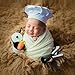 Produktbild Neugeborenes Baby Kochmütze Jungen Mädchen Fotografie Requisiten Outfits Weiß Koch Chef Kostüm Foto Schießen Kopfschmuck