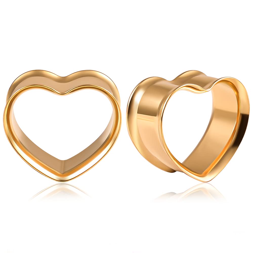 Vankula Oortunnel, 1 paar double flared flesh plugs, eenvoudig roestvrij staal, voor mannen en vrouwen, oorpiercing, oorgat, rekbaar, sieraad 8 mm tot 19 mm, 12mm(1/2), Metaal