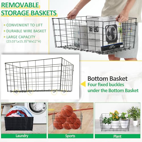 Spurgehom 2-Tier Shopping Cart for Groceries Folding Grocery Cart On Wheels with Removable Double Baskets 360° Rolling Utility Cart with Oxford Cloth Liner, Black
