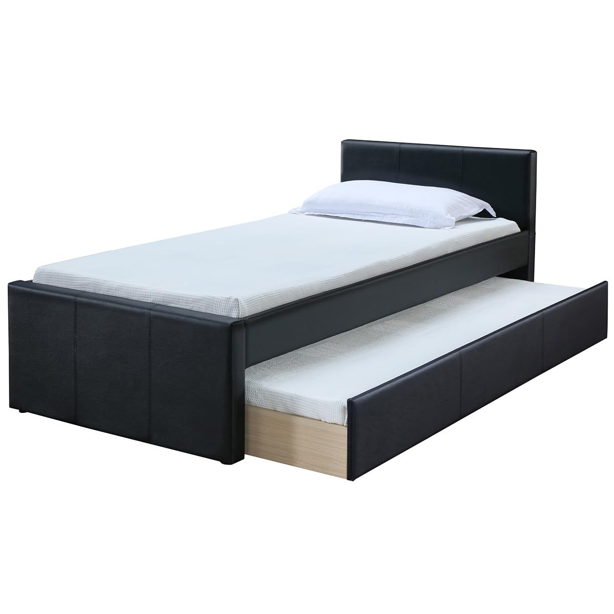 Miliboo Lit gigogne 90 x 195 cm Noir Mat