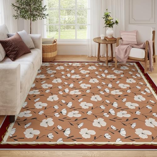 Tapis intérieur poil bas imprimé plante pour une ambiance douce et chaleureuse - 6