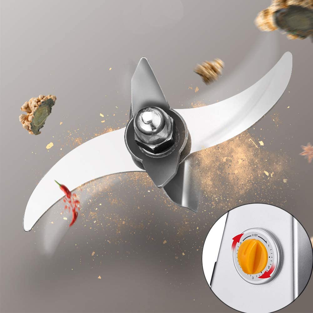 Macinacaffè 800G Fagioli elettrici Noci Spezie Macinino per Farina con Coltello in Acciaio Inossidabile, Macchina per la Polvere della Famiglia del Grano, Smerigliatrice per Erbe mediche