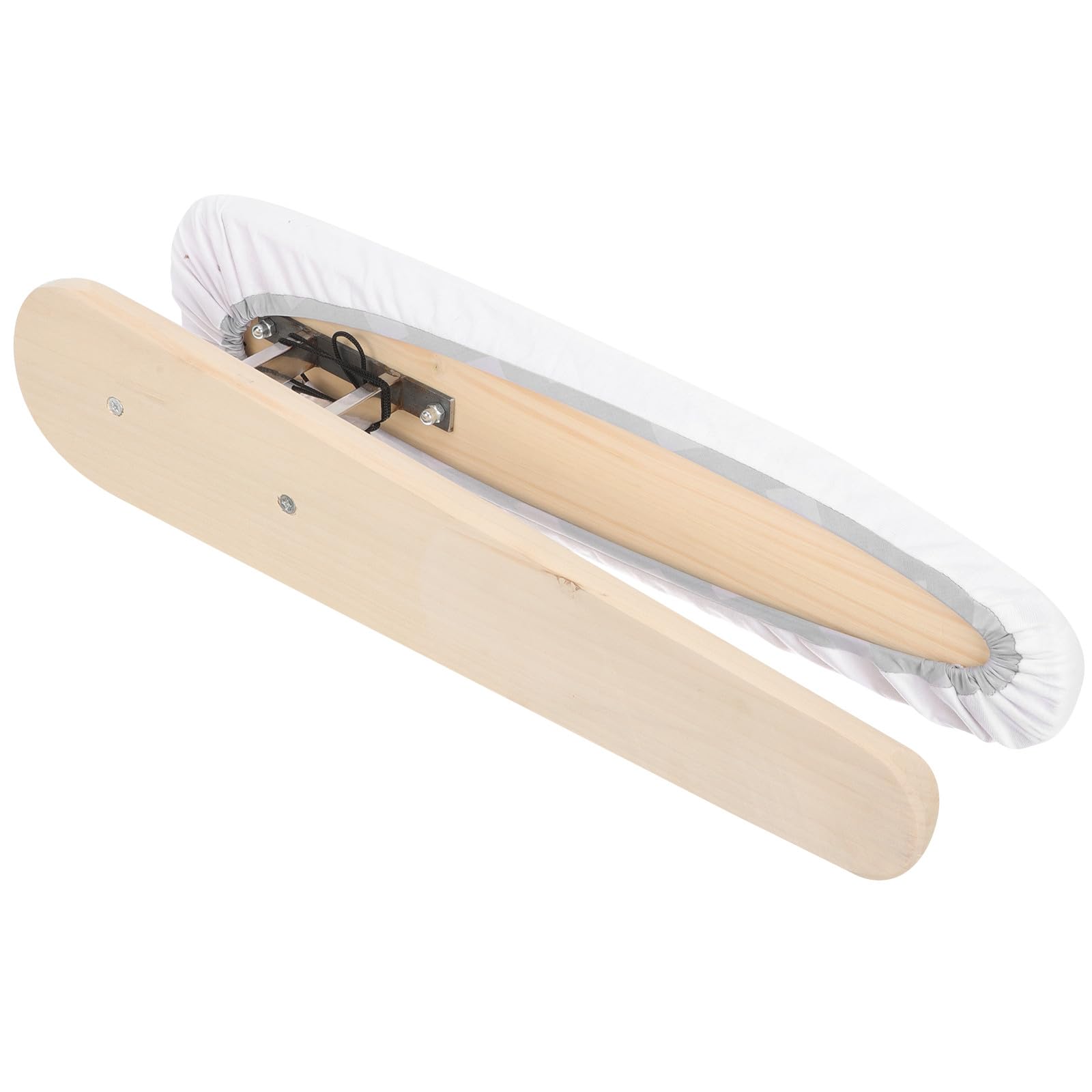 CANIGHT Tabla de Planchar de Madera para Casa, Mini Tendedero para Planchar, Taburete de Planchado Funda de Tela Clara, Soporte Estable y Compacto para Ropa sin Arrugas, Adecuado