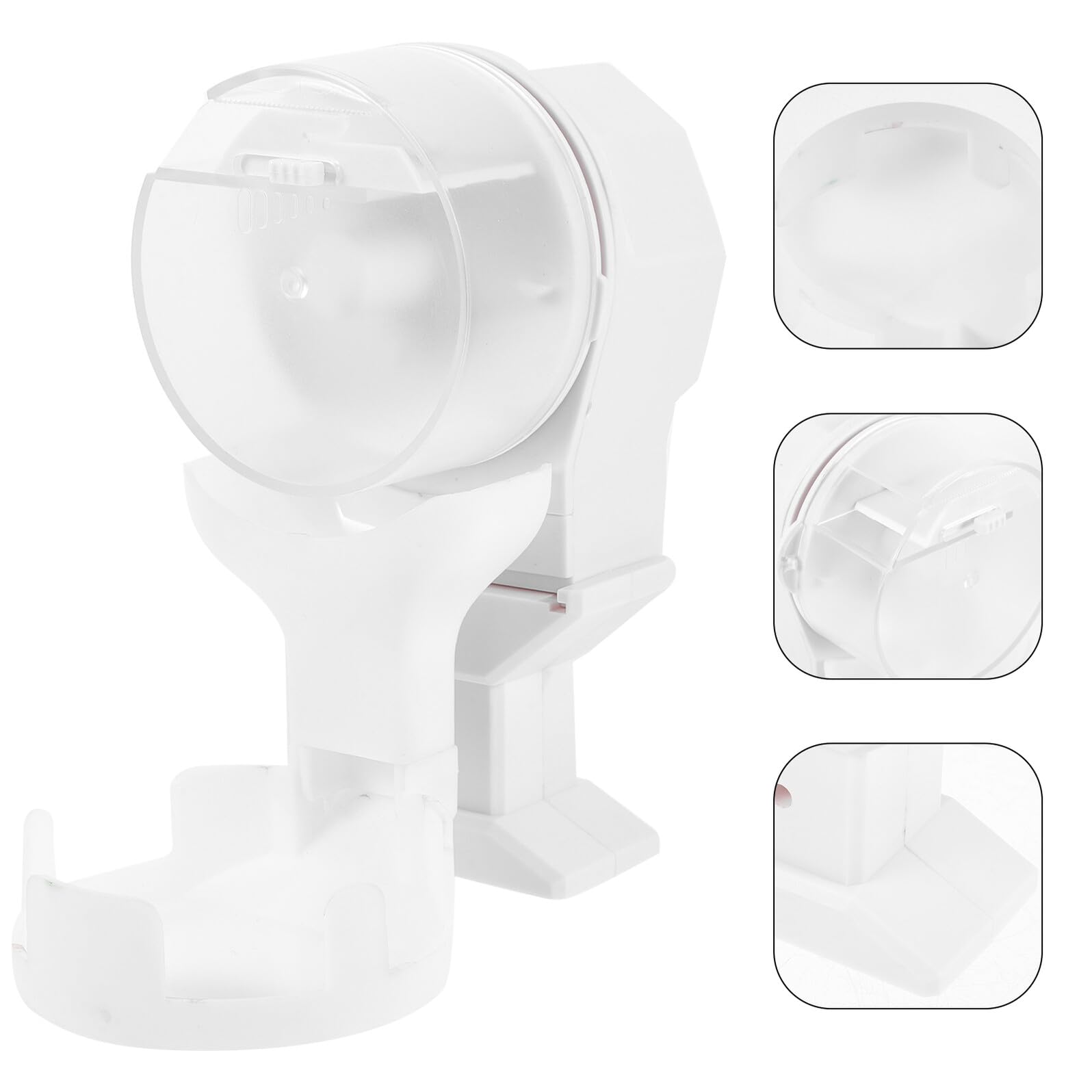 SHINEOFI Distributore Automatico di Cibo per Tartarughe e Rettili capacità 100ml, Superficie Liscia in Plastica Bianca Vassoio per Alimentazione, per Terrari
