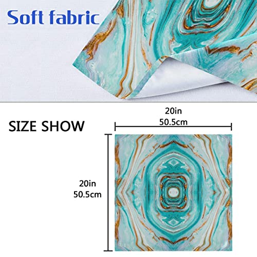 Alaza Beautiful Juicy Turquoise Marble Cloth Napkins Dinner Napkins Set Of 4,Reusable Table Napkins Washable Polyester Fabric For Cocktail Party Holiday Wedding Home Decorative #TOP5