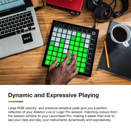 Novation Launchpad X MIDI-Grid-Controller für Ableton Live/Logic Pro — Einfache Steuerung, dynamische Notenwiedergabe, Skalenmodi