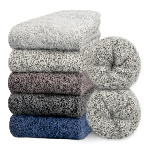 Loritta 5 Pairs Womens Fuzzy Socks Cozy Soft Fluffy Cute Cat Animal Winter Warm Slipper Socks Christmas Stocking Stuffers