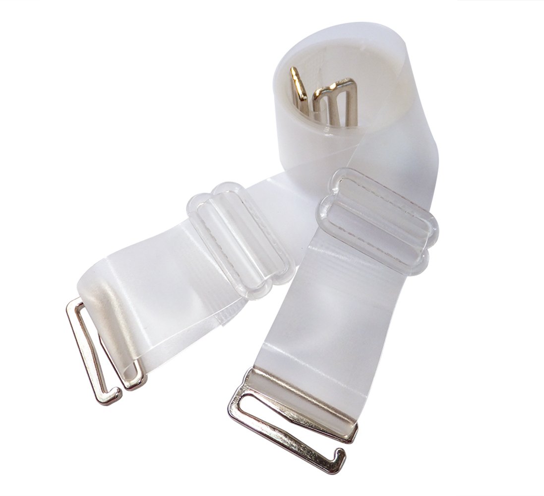 DoHope Invisible Clear Elastic Bra Straps Replacement - Metal Hook Transparent & Adjustable
