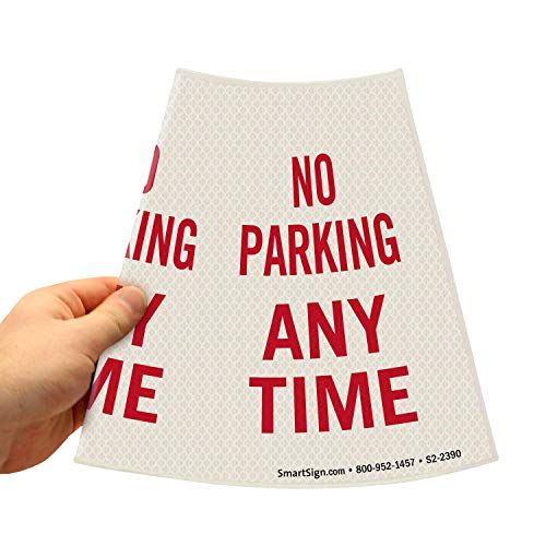 Image of SmartSign inchNo Parking Any Time inch Bright Reflective Cone Message Sleeve, [Cone Not Included]