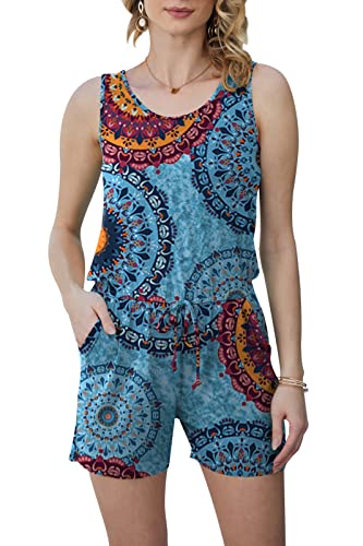Image of DouBCQ Womens Summer Casual Sleeveless Loose Jumpsuits Romper with Pockets