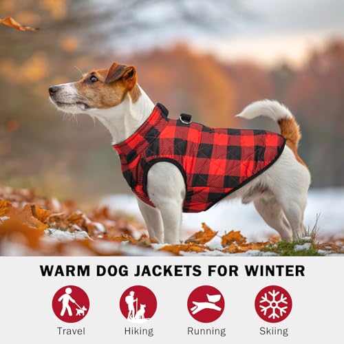 Image of SCENEREAL Dog Winter Coat with Built-in Harness for Small & Medium Dogs
