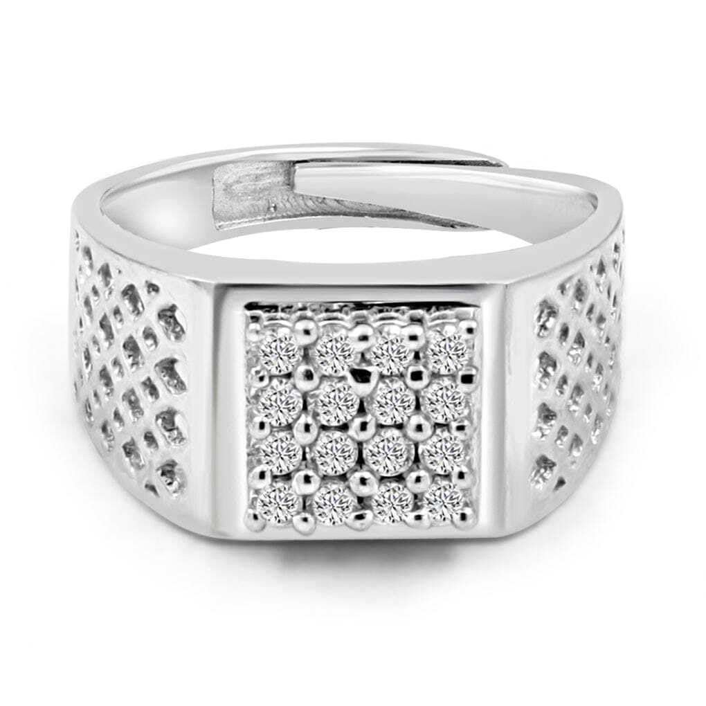 925 Sterling Pure Silver Premium Solitaire 925 Ring, Adjustable | American Diamond Cut | Gifts For Women & Girls | With Certificate of Authenticity and 925 Stamp